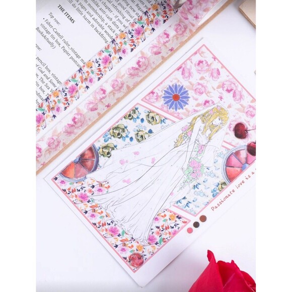 24 Roll Floral Washi Tape Scrapbook Craft Junk Journal Creative Gift Wrap - Picture 12 of 13